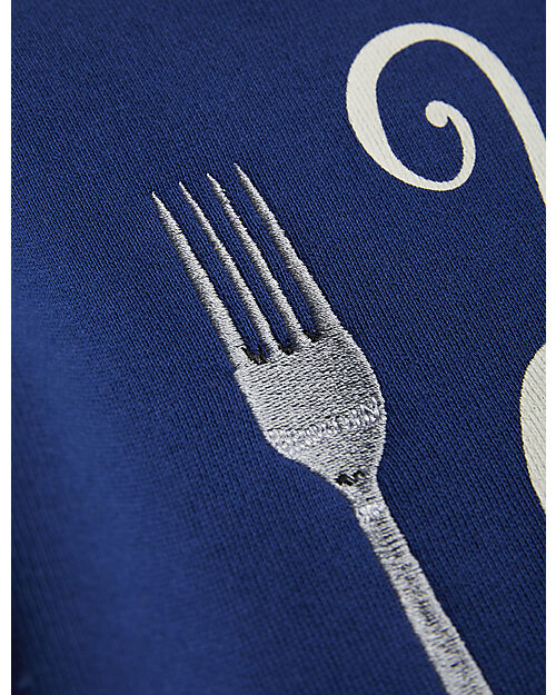 Mini Rodini Felpa Maniche Lunghe - What's Cooking - Blu - 100% Cotone Bio GOTS Felpe