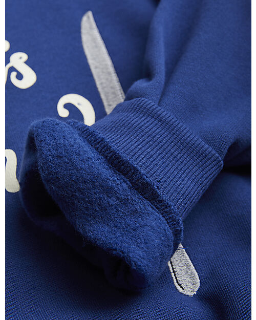 Mini Rodini Felpa Maniche Lunghe - What's Cooking - Blu - 100% Cotone Bio GOTS Felpe