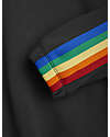 Mini Rodini Felpa - Nera - Bande Laterali Arcobaleno - 100% Cotone Bio GOTS Felpe