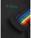 Mini Rodini Felpa - Nera - Bande Laterali Arcobaleno - 100% Cotone Bio GOTS Felpe