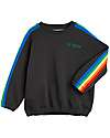 Mini Rodini Felpa - Nera - Bande Laterali Arcobaleno - 100% Cotone Bio GOTS Felpe