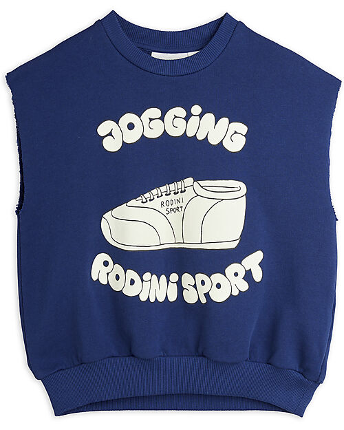 Mini Rodini Felpa smanicata Jogging - Blu - 100% Cotone Bio Felpe