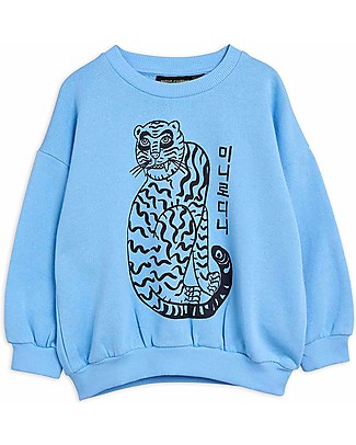 Mini Rodini Felpa Tigre - Blu - 100% Cotone bio Felpe