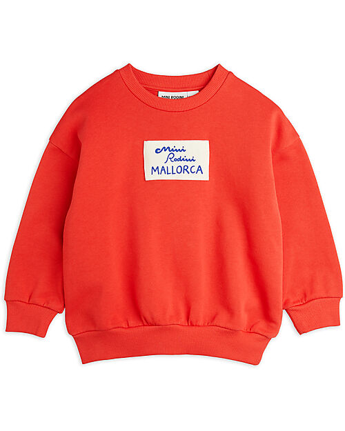 Mini Rodini Felpa - Toppa Mallorca - Rosso - 100% Cotone Bio GOTS Felpe