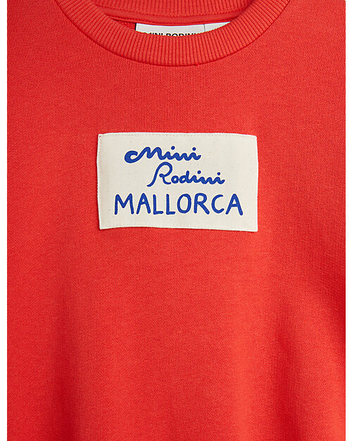 Mini Rodini Felpa - Toppa Mallorca - Rosso - 100% Cotone Bio GOTS Felpe