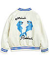 Mini Rodini Giacca Baseball - Delfini - Bianco/Azzurro - 100% Materiale Riciclato Giacche