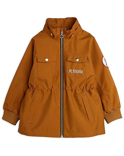 Mini Rodini Giacca con Cappuccio Impermeabile - Shell - Marrone Impermeabili