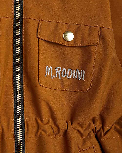 Mini Rodini Giacca con Cappuccio Impermeabile - Shell - Marrone Impermeabili