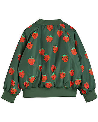 Mini Rodini Giacca da Baseball - Fragola - Verde - 100% Tessuto Riciclato! Giacche