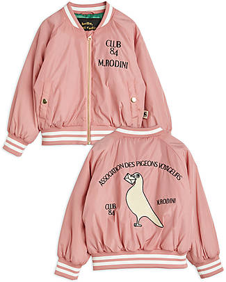 Mini Rodini Giacca da Baseball - Pigeons - Rosa - 100% Tessuto Riciclato! Giacche