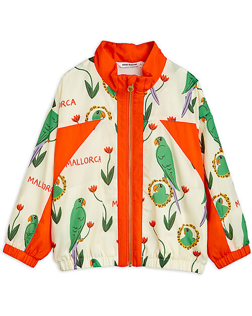 Mini Rodini Giacca da Tuta - Stampa di Pappagalli - 100% Nylon Riciclato Giacche
