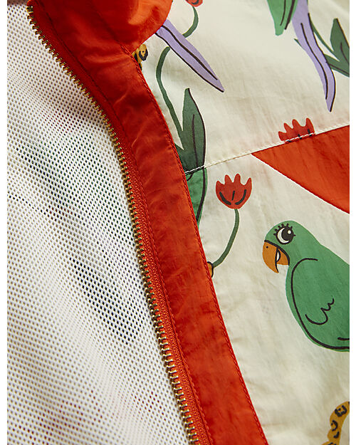 Mini Rodini Giacca da Tuta - Stampa di Pappagalli - 100% Nylon Riciclato Giacche