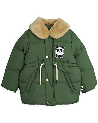 Mini Rodini Giacca Imbottita Panda - Verde - Traspirante e Impermeabile Giacche