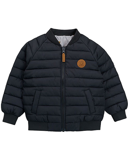 Mini Rodini Giubbotto Termico Bomber Ufo Reversibile, Grigio/Nero - 100% Tessuto Riciclato Giacche