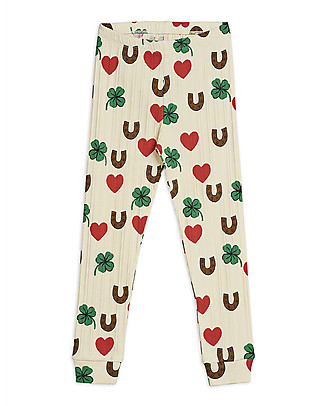 Mini Rodini Leggings della Fortuna a Coste - Cotone bio Elasticizzato Leggings