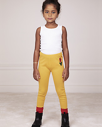 Mini Rodini Leggings Gialli Viola - 100% Lana Merino Leggings