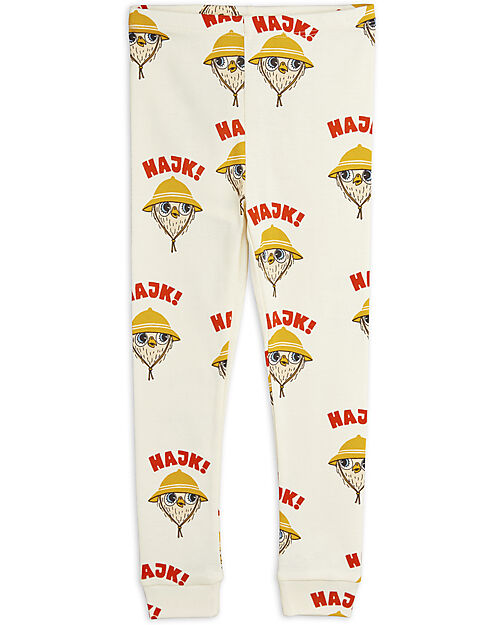 Mini Rodini Leggins Hike - Bianco - 100% Cotone Bio Pantaloni Lunghi