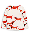 Mini Rodini Maglia a Maniche Lunghe Cane Bassotto, Panna - 100% cotone bio Maglie Manica Lunga