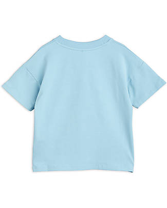 Mini Rodini Maglia Maniche Corte Ritzratz - Celeste - Cotone Bio GOTS T-shirt
