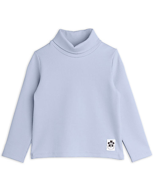 Mini Rodini Maglia Maniche Lunghe Collo Alto - Lily of the Valley - A Costine - Blu Maglie Manica Lunga