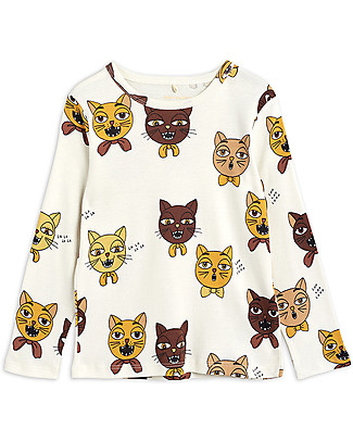 Mini Rodini Maglia Maniche Lunghe Gatto Canterino - 100% Cotone Bio Maglie Manica Lunga