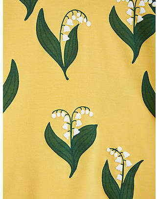 Mini Rodini Maglia Maniche Lunghe - Lily of the Valley - Giallo - 100% Cotone Organico Maglie Manica Lunga