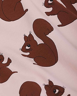 Mini Rodini Maglia Maniche Lunghe Raglan Scoiattoli - Rosa - Cotone Bio T-Shirt e Canotte