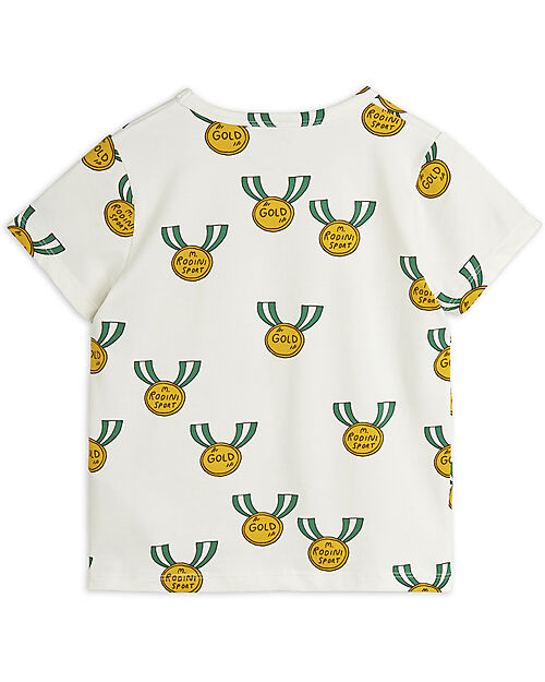 Mini Rodini Maglietta a maniche corte Medaglie - Grigio - Cotone Bio T-shirt