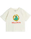 Mini Rodini Maglietta a Maniche Corte - Stampa Pappagallo/Mallorca - Bianca - 100% Cotone Bio GOTS T-shirt