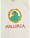 Mini Rodini Maglietta a Maniche Corte - Stampa Pappagallo/Mallorca - Bianca - 100% Cotone Bio GOTS T-shirt