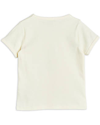 Mini Rodini Maglietta Maniche Corte - Pigeons - Bianco - 100% Cotone Bio GOTS T-shirt