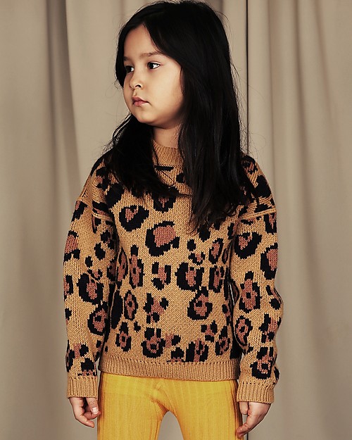 Mini Rodini Maglione Leopardo - Misto Lana e Cotone bio Maglioni