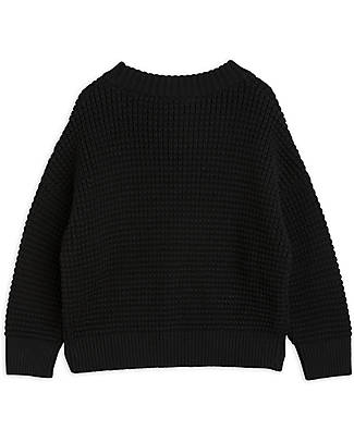 Mini Rodini Maglione Panda Lavorato A Maglia - Nero - 100% Cotone Biologico Maglioni