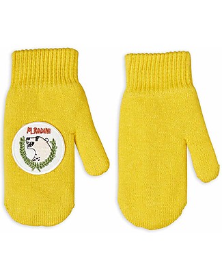 Mini Rodini Muffole Orso Polare - Giallo - Cotone Bio Guanti