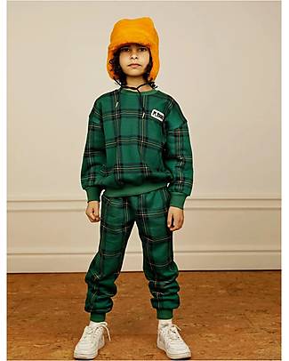 Mini Rodini Pantaloni A Quadri - Verde - 100% Cotone Biologico Pantaloni Lunghi