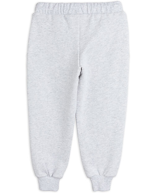 Mini Rodini Pantaloni da Tuta - Ricamo Pappagallo - Grigio - 100% Cotone Bio GOTS Pantaloni Lunghi