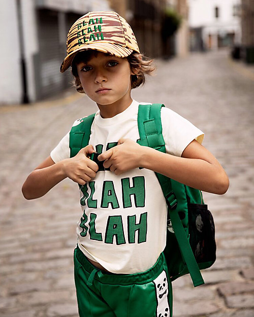 Mini Rodini Pantaloni della Tuta Panda, Verde - 100% Tessuto Riciclato Pantaloni Lunghi