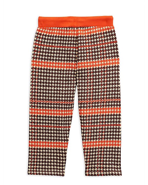 Mini Rodini Pantaloni in Felpa a Quadri, Rosso - 100% Cotone Bio Pantaloni Lunghi