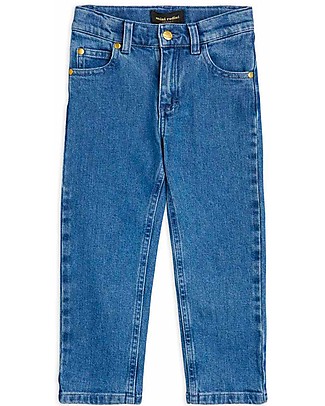 Mini Rodini Pantaloni Jeans Dritti - Blu - Cotone Organico Jeans Lunghi
