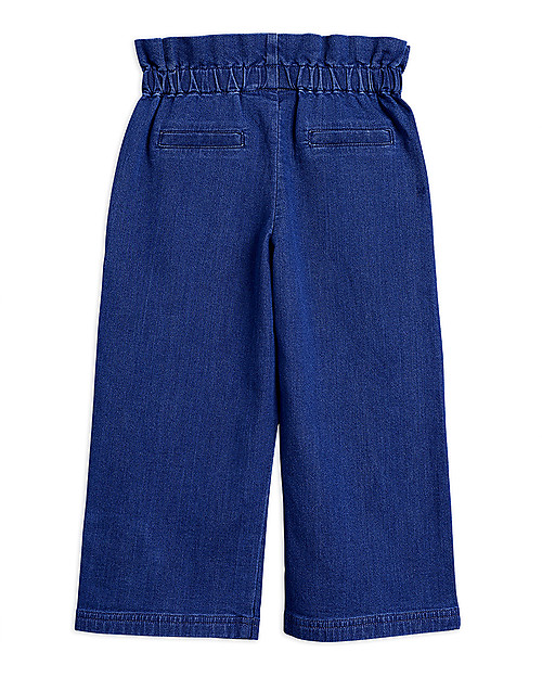 Mini Rodini Pantaloni Jeans Gamba Larga con Vita Alta Elasticizzata Pantaloni Lunghi