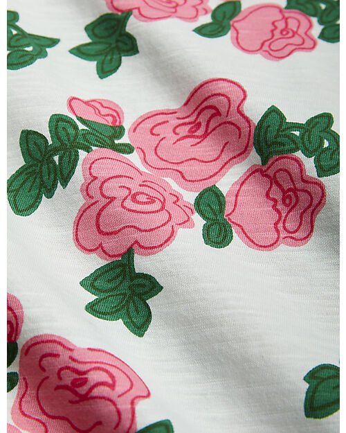 Mini Rodini Pantaloni Lunghi - Rose - Bianco e Rosa - 100% Cotone Bio GOTS Pantaloni Lunghi