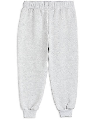 Mini Rodini Pantaloni Tuta - Chef Cat Grigio Melange - 100% Cotone Bio GOTS Pantaloni Lunghi
