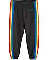 Mini Rodini Pantaloni Tuta - Nero - Bande Laterali Arcobaleno - 100% Cotone Bio GOTS Pantaloni Lunghi