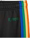 Mini Rodini Pantaloni Tuta - Nero - Bande Laterali Arcobaleno - 100% Cotone Bio GOTS Pantaloni Lunghi