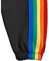 Mini Rodini Pantaloni Tuta - Nero - Bande Laterali Arcobaleno - 100% Cotone Bio GOTS Pantaloni Lunghi