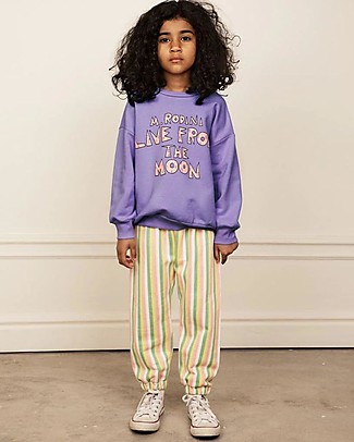 Mini Rodini Pantaloni Tuta Righe Pastello - Multicolor - 100% Cotone Bio GOTS Pantaloni Lunghi