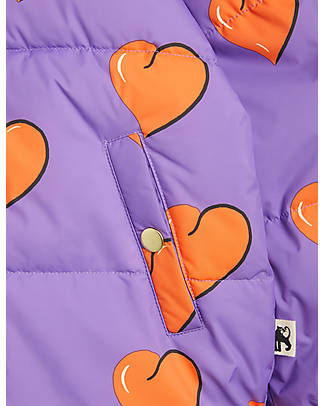 Mini Rodini Piumino Imbottito - Cuori - Viola - 100% Tessuto Riciclato Piumini