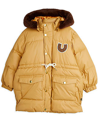 Mini Rodini Piumino Imbottito - Ferro di Cavallo - Beige - con Cordino in Vita - 100% Tessuto Riciclato Piumini