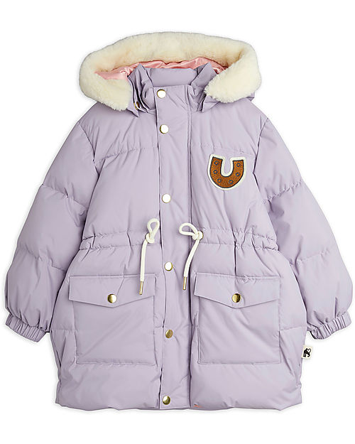 Mini Rodini Piumino Imbottito - Ferro di Cavallo - Viola - con Cordino in Vita - 100% Tessuto Riciclato Piumini