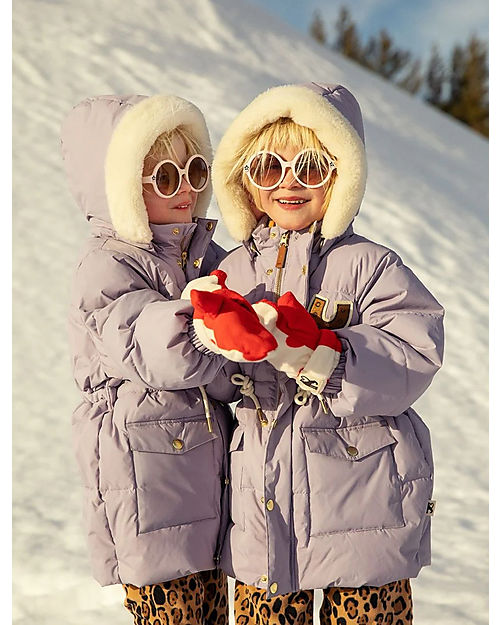 Mini Rodini Piumino Imbottito - Ferro di Cavallo - Viola - con Cordino in Vita - 100% Tessuto Riciclato Piumini